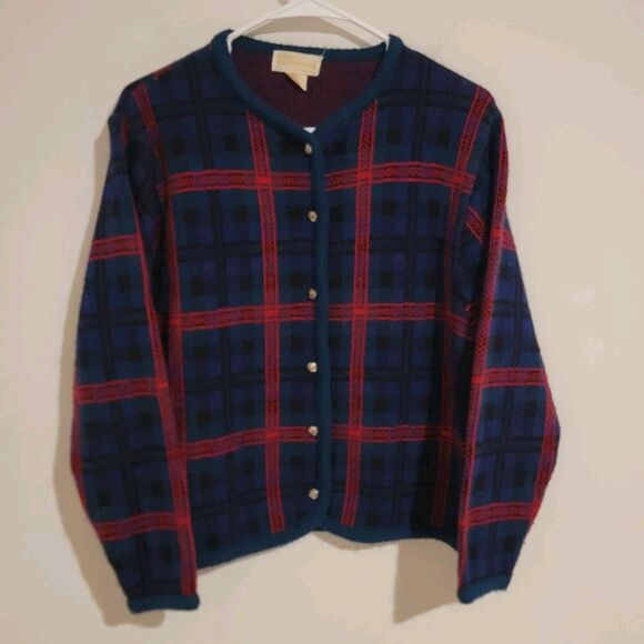 heathmoor Sweaters - Deloache Heathmoor Womens Sweater Size Large L Cardigan‎ Plaid Scottish